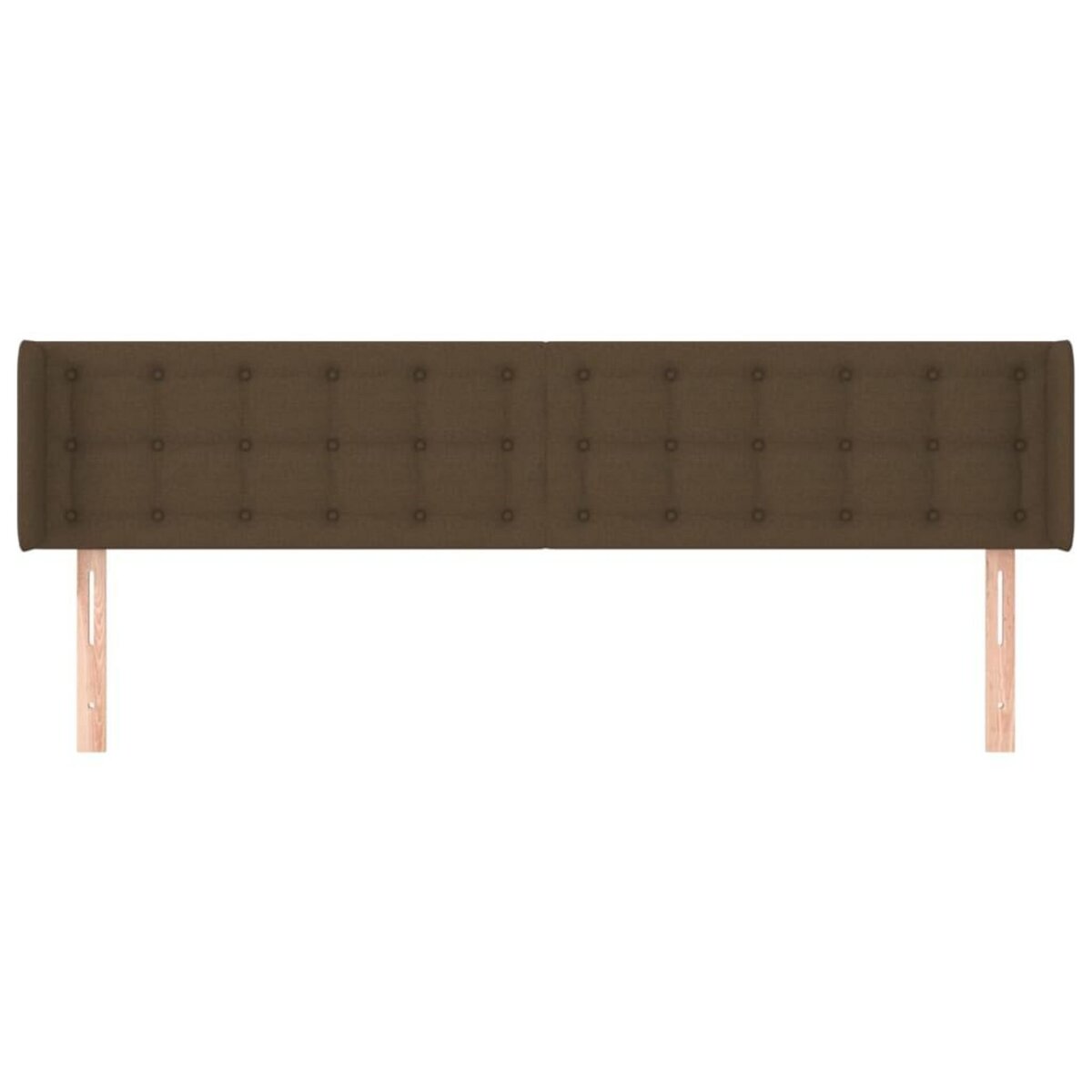 VIDAXL Tete de lit avec oreilles Marron Fonce 203x16x78/88 cm Tissu