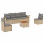 Voir la diapositive 2 : VIDAXL Salon de jardin avec coussins 7 pcs beige resine tressee