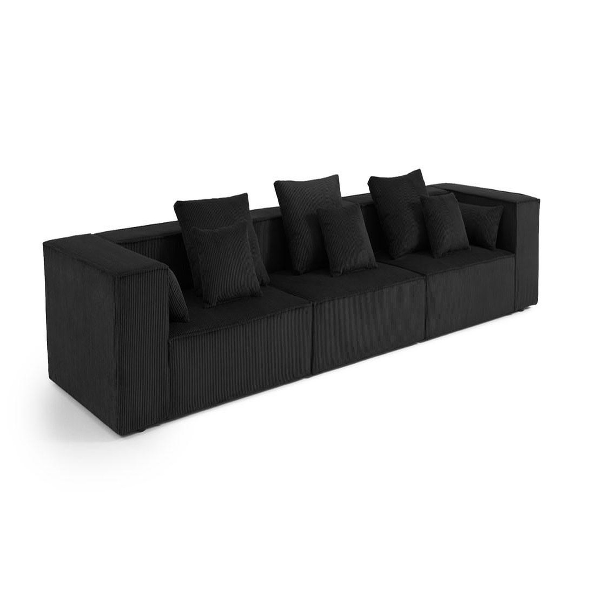Voir la diapositive 2 : BEST MOBILIER Colombine - canapé modulable droit - 3 places - en velours côtelé