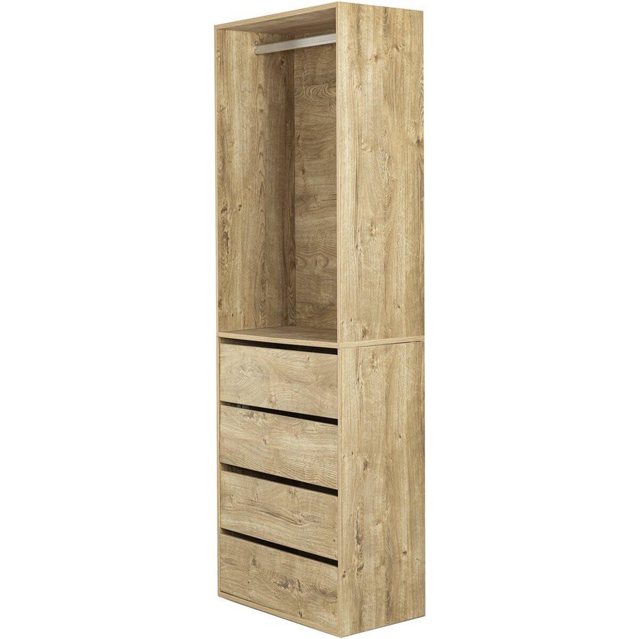 Voir la diapositive 4 : Habitat et Jardin Armoire avec 4 tiroirs et 1 penderie  opéra  - 80 x 45 x 180 cm - beige