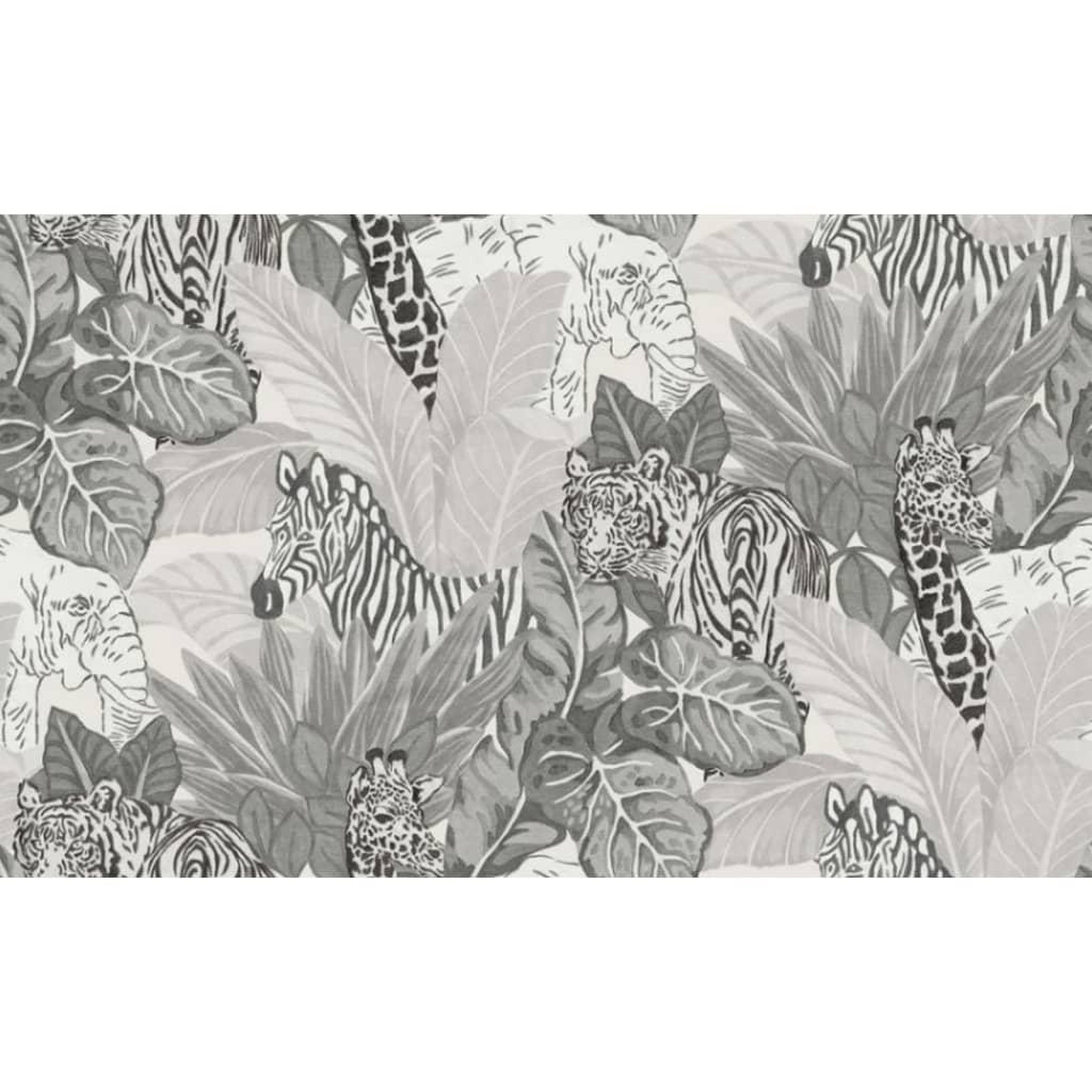 Voir la diapositive 2 : Noordwand Noordwand Papier peint Good Vibes Jungle Animals Gris et noir