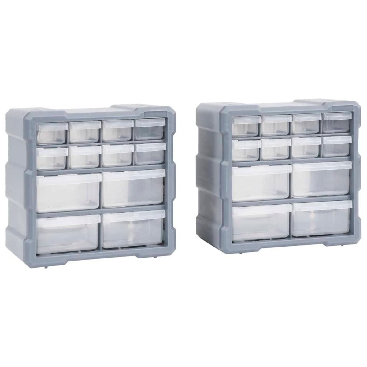 VIDAXL Organisateurs multi-tiroirs avec 12 tiroirs 2 pcs 26,5x16x26 cm