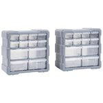 VIDAXL Organisateurs multi-tiroirs avec 12 tiroirs 2 pcs 26,5x16x26 cm