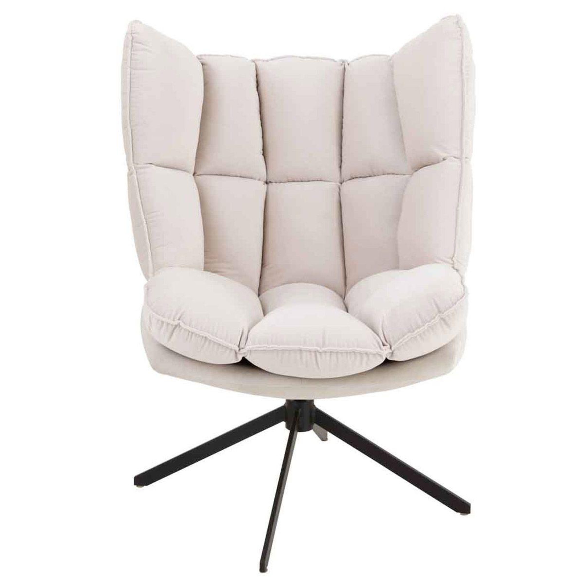 Voir la diapositive 2 : J-LINE Fauteuil relax sur pied  coussin  92cm beige
