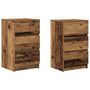 Voir la diapositive 2 : VIDAXL Tables de chevet avec 3 tiroirs 2 pcs vieux bois 39x35x65 cm