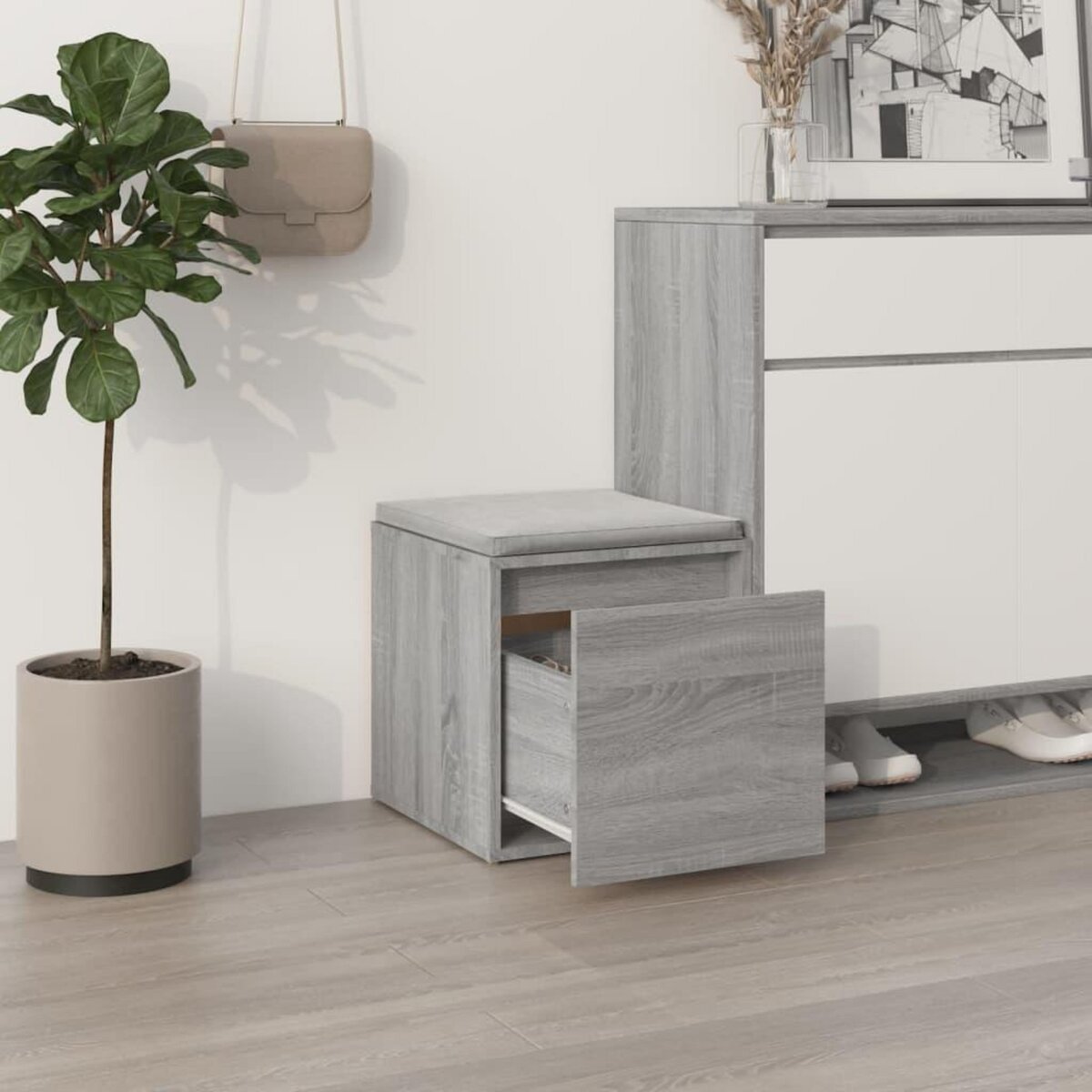 VIDAXL Tiroir boîte Sonoma gris 40,5x40x40 cm Bois d'ingenierie