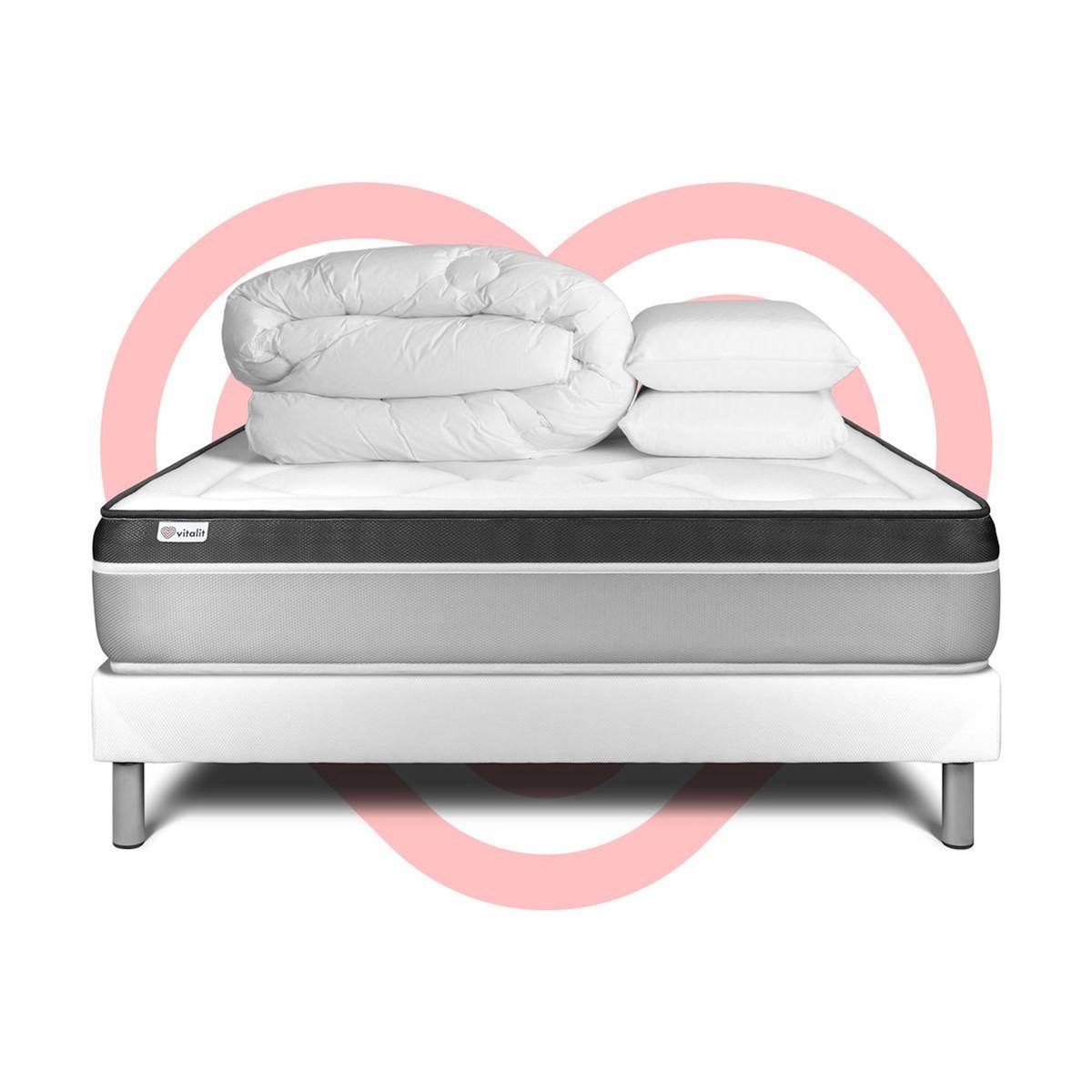 VITALIT Pack prêt à dormir VITAL ERGO 180 x 200 cm sommier Kit blanc