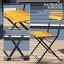 Voir la diapositive 6 : OUTSUNNY Ensemble bistrot de jardin 3 pièces pliables style exotique acier noir lattes bois acacia verni