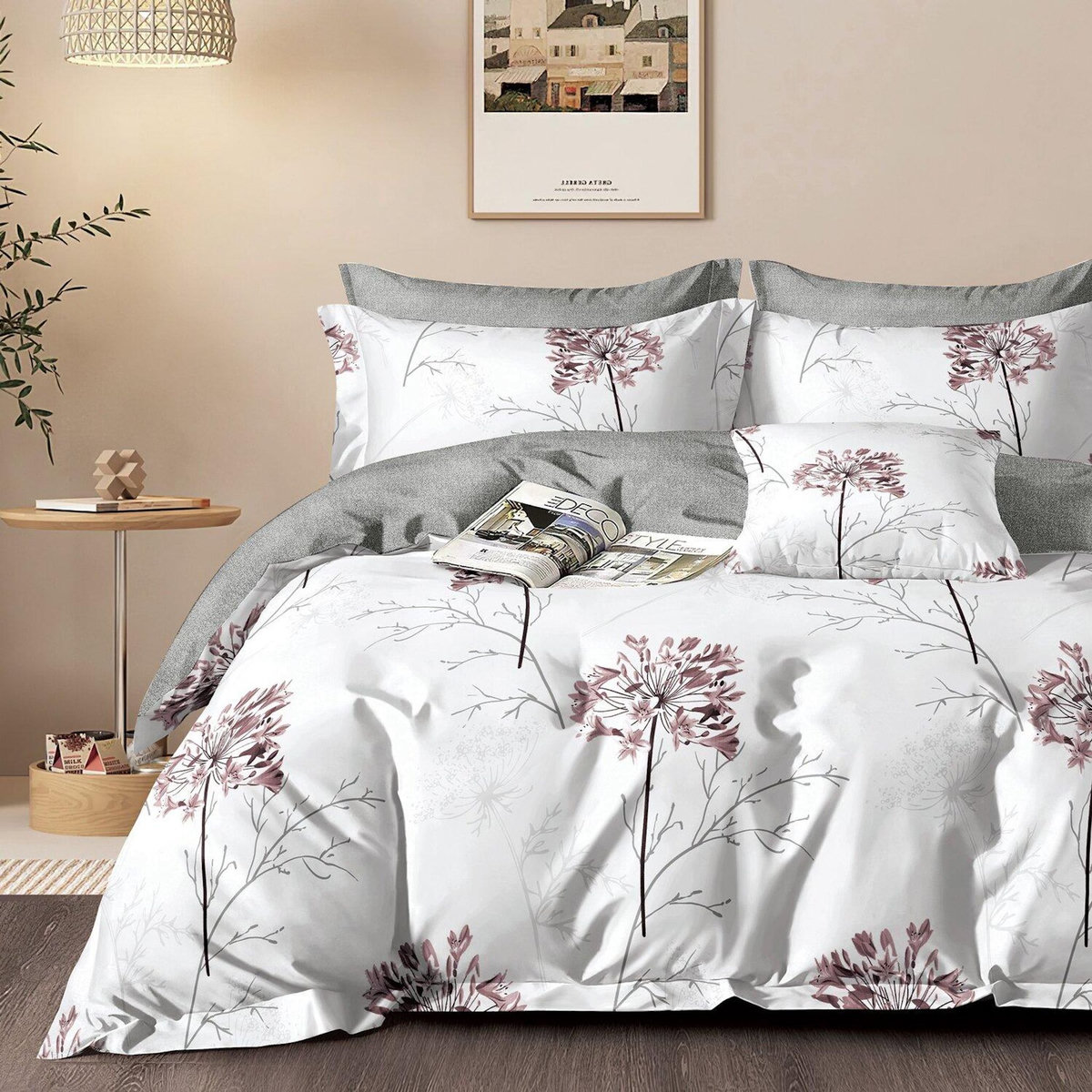 Home collection Parure housse de couette 100 % percale de coton 80 fils Ailise