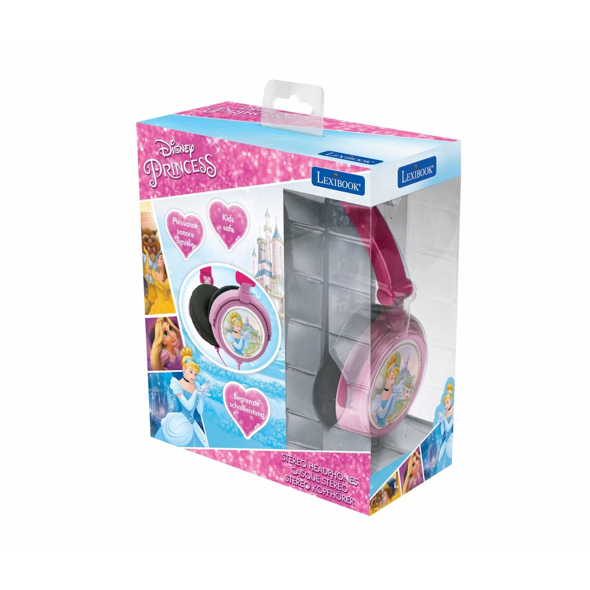 Lexibook Casque stéréo filaire pliable avec limitation de volume d'écoute Disney Princesses