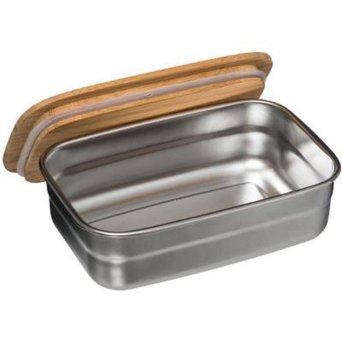 FIVE Lunch Box Repas  Inox & Bambou  0,85L Argent