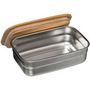 Voir la diapositive 2 : FIVE Lunch Box Repas  Inox & Bambou  0,85L Argent