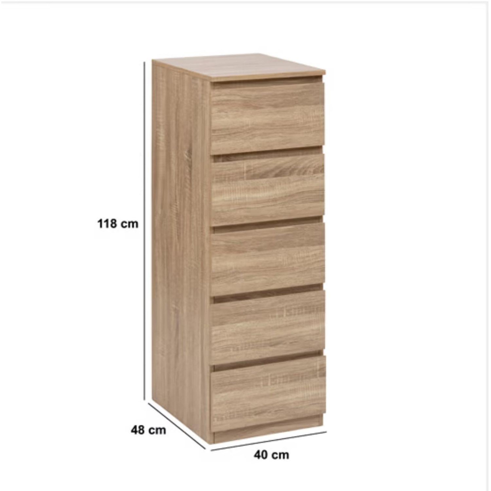 Voir la diapositive 2 : FIVE Chiffonnier 5 tiroirs dolo - beige