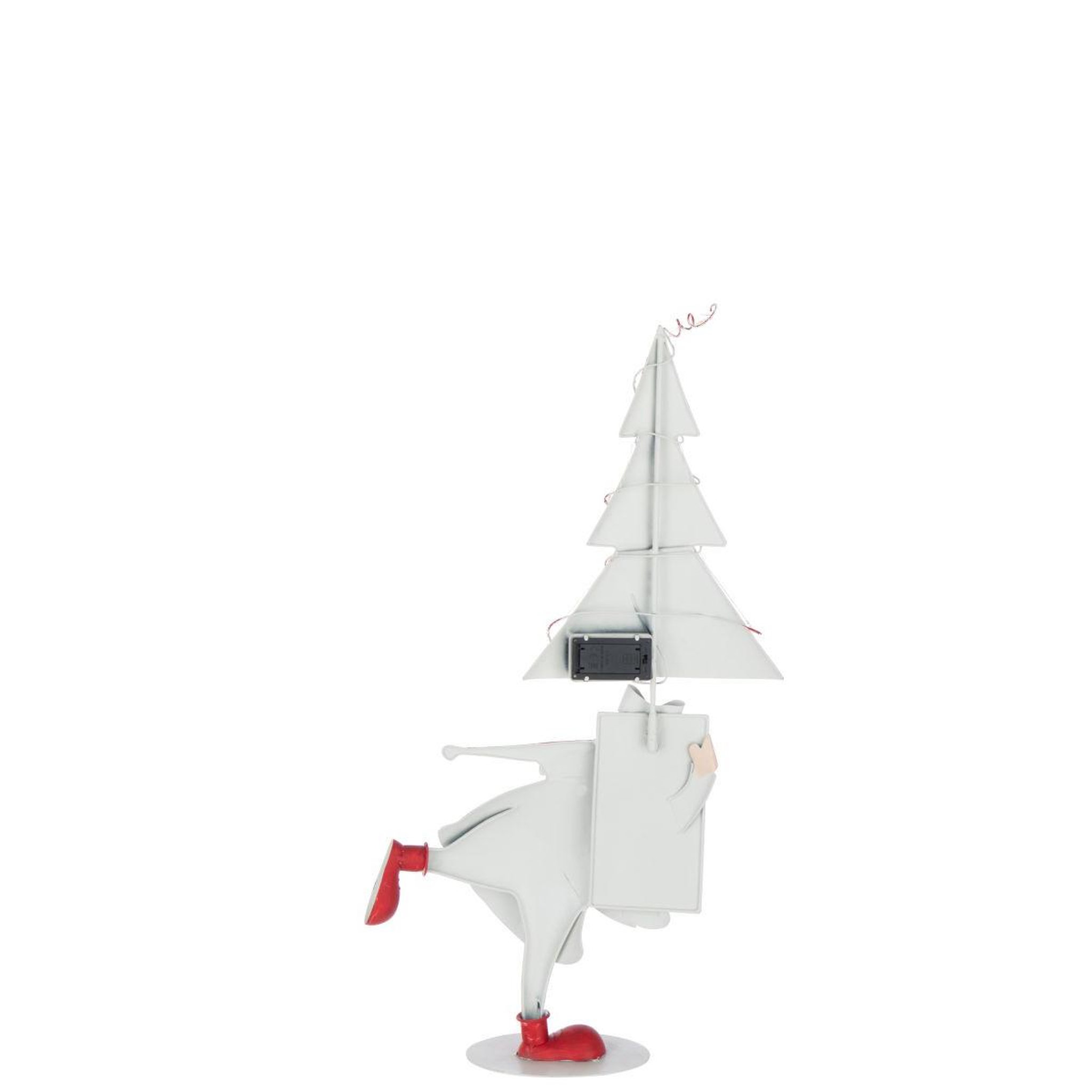 Voir la diapositive 3 : J-LINE Père-noël à led  arbre  66cm blanc & rouge