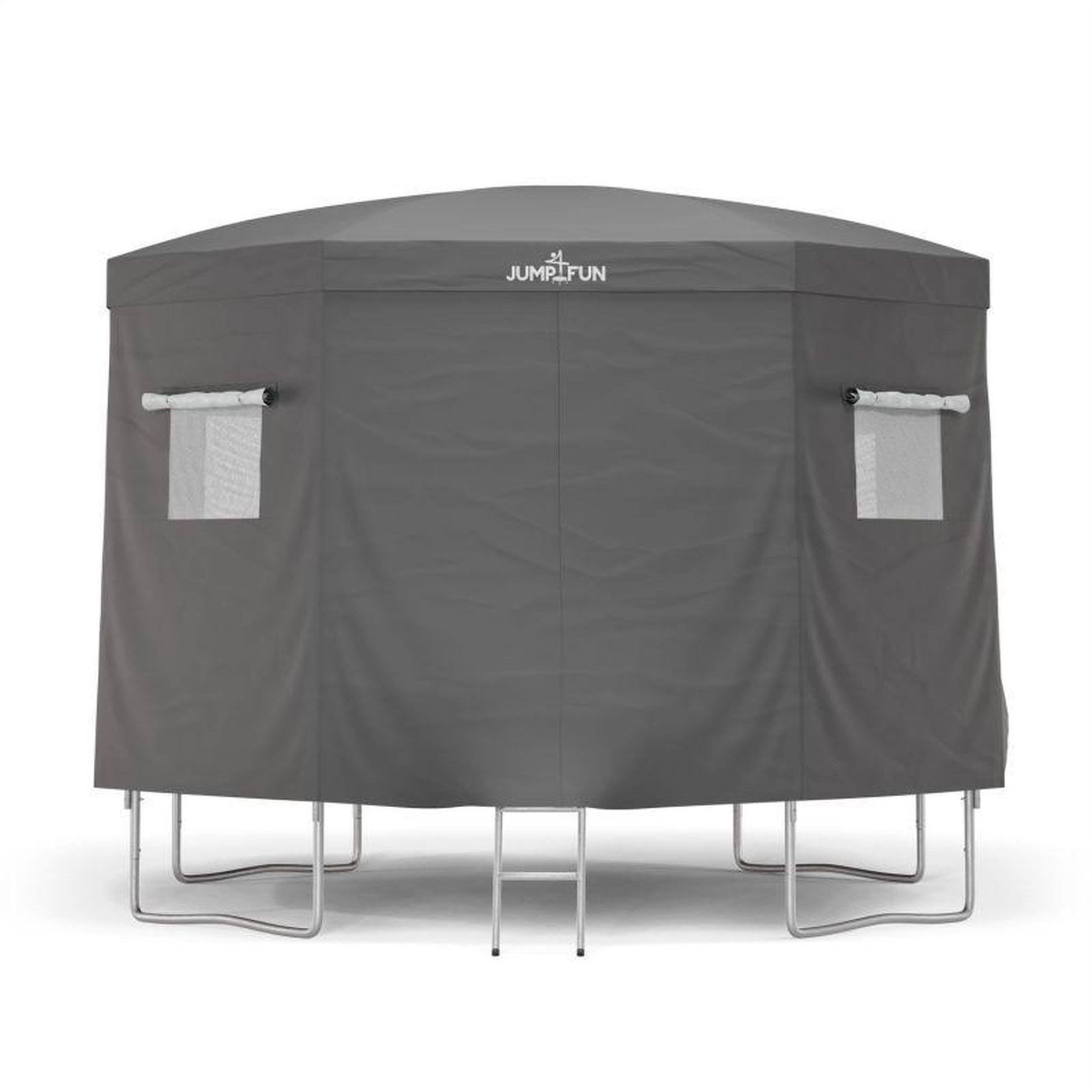 Voir la diapositive 5 : JUMP4FUN Tente cabane pour trampoline 12FT-366cm - Gris