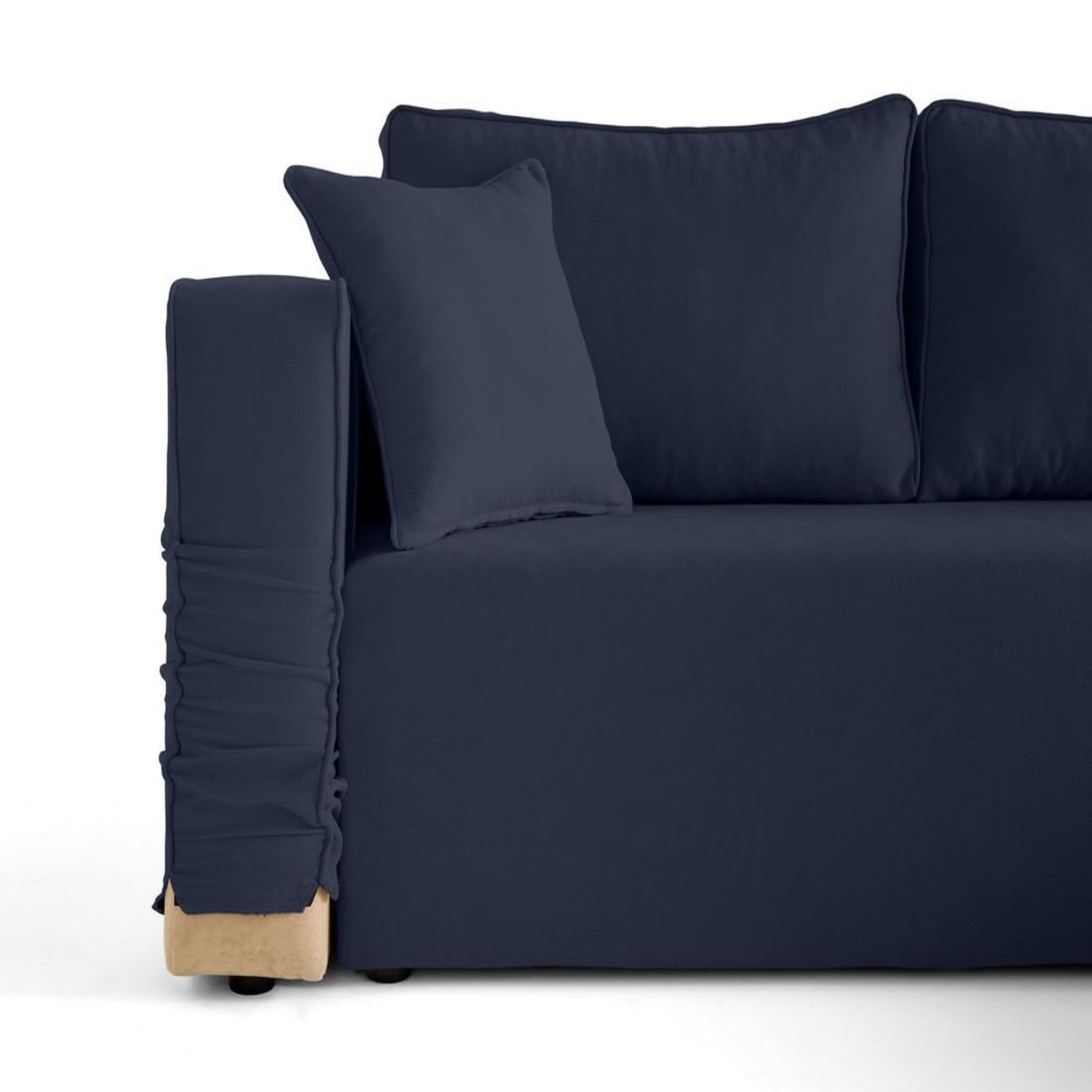 Voir la diapositive 2 : BEST MOBILIER Topaze - canapé d'angle déhoussable réversible 4 places en tissu
