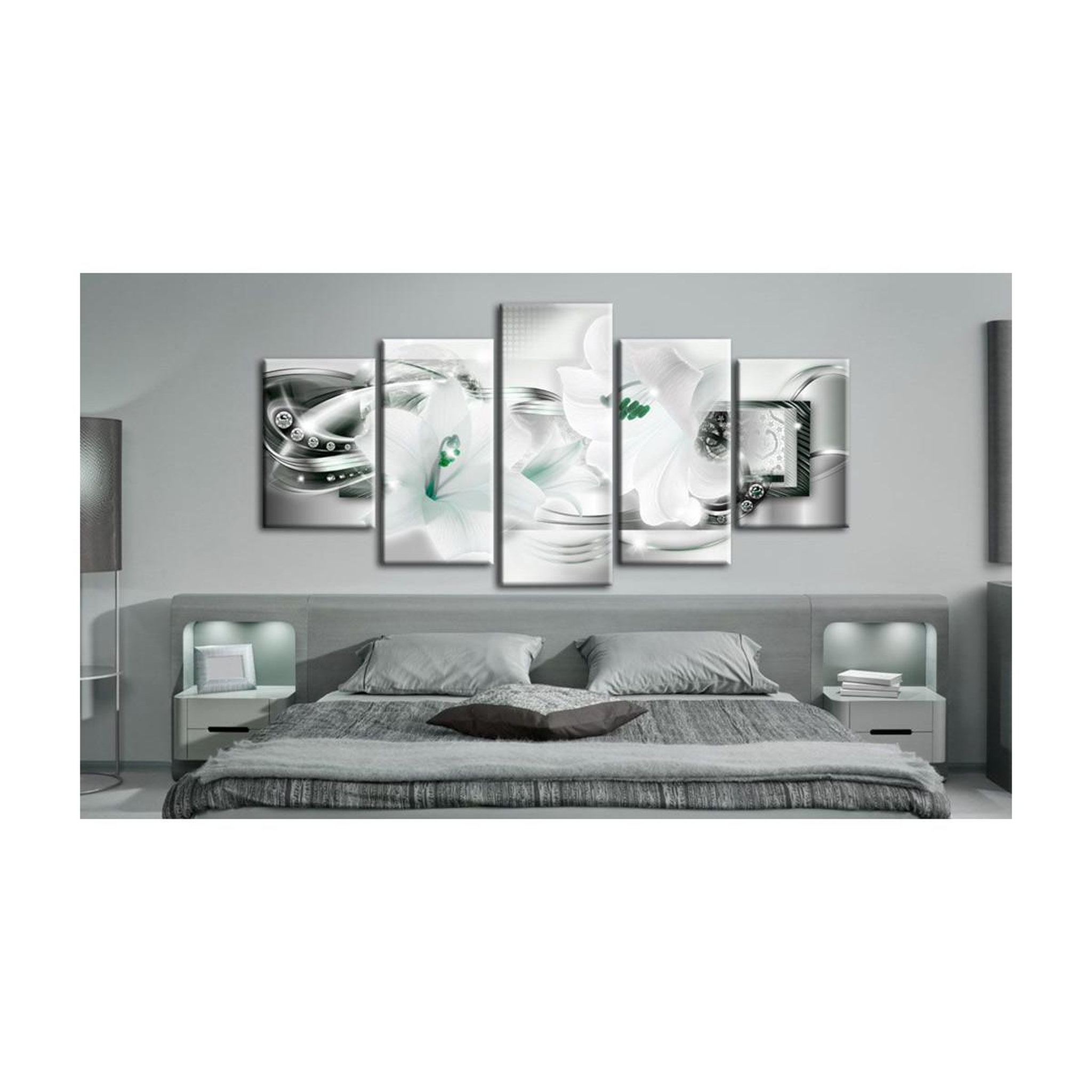 Voir la diapositive 2 : Paris Prix Tableau Imprimé  Lilies with Peppermint Accent