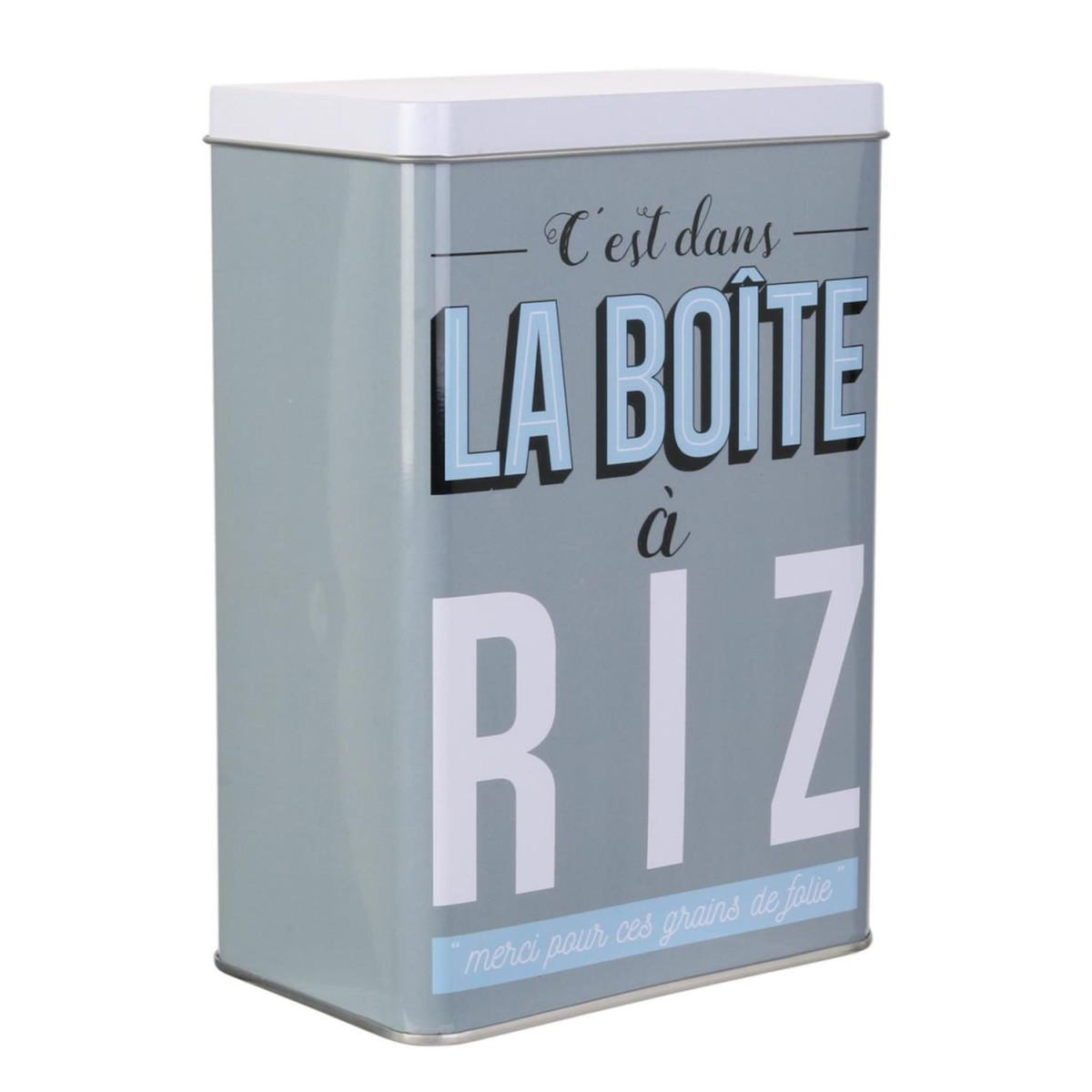 Paris Prix Boîte de Conservation  Ma Boîte à Riz  18cm Gris