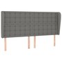 Voir la diapositive 2 : VIDAXL Tete de lit avec oreilles Gris fonce 203x23x118/128 cm Tissu