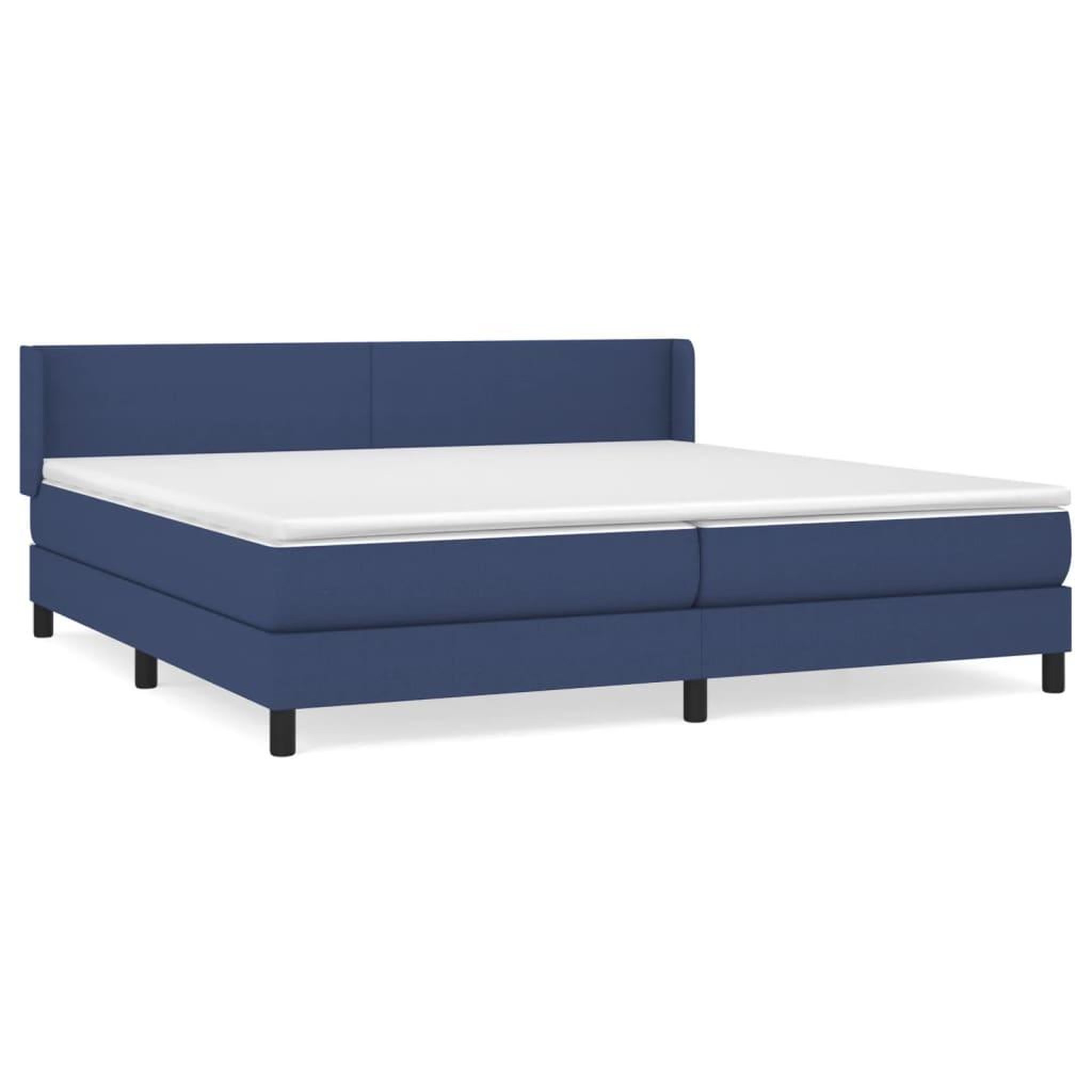 Voir la diapositive 1 : VIDAXL Sommier a lattes de lit avec matelas Bleu 200x200 cm Tissu