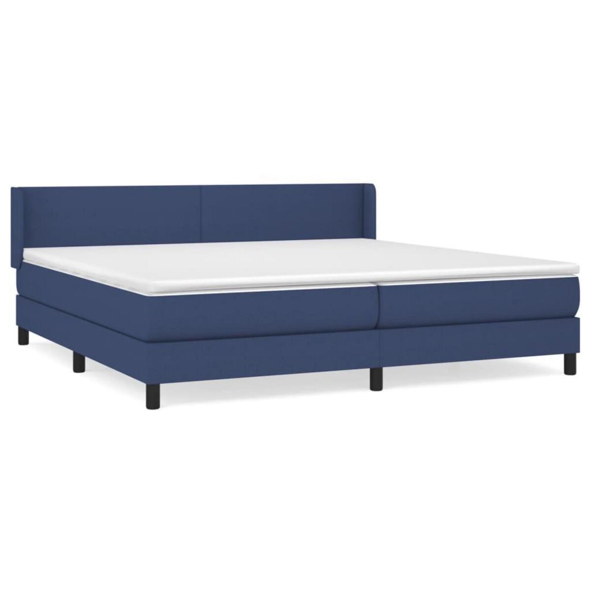 VIDAXL Sommier a lattes de lit avec matelas Bleu 200x200 cm Tissu