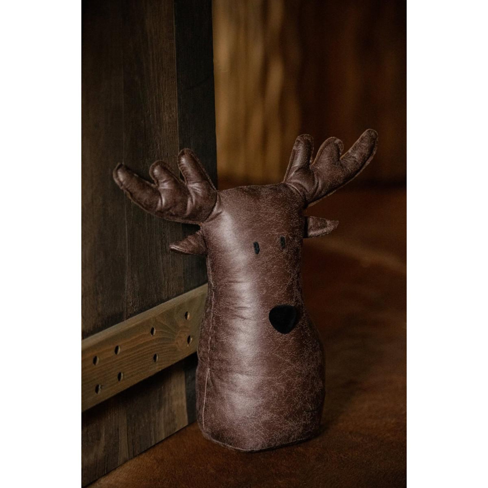 Voir la diapositive 2 : J-LINE Cale-Porte Tête de Renne  Valérien  41cm Marron Foncé