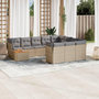 Voir la diapositive 1 : VIDAXL Salon de jardin et coussins 11 pcs melange beige resine tressee