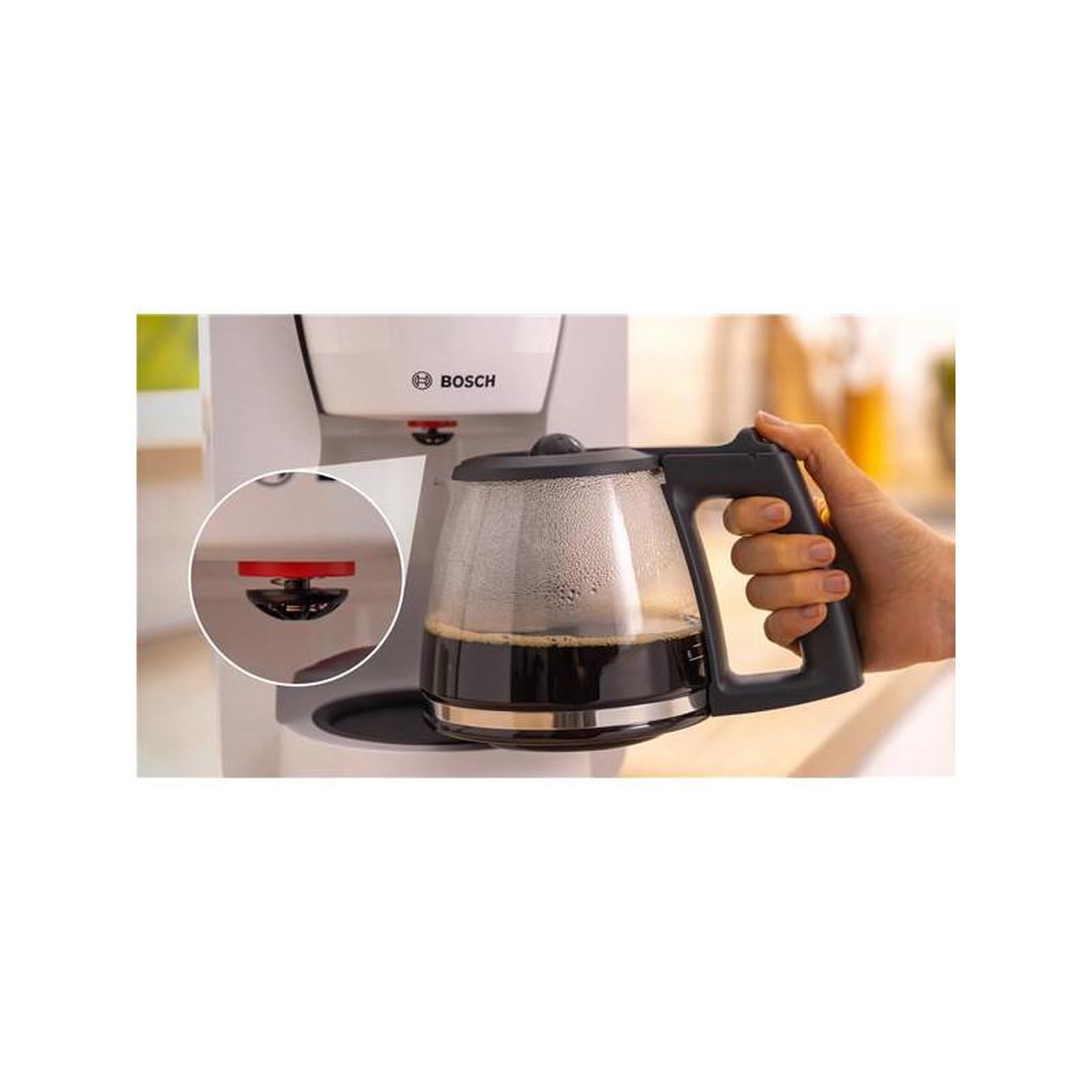Voir la diapositive 3 : BOSCH Cafetière filtre 15 tasses 1200w blanc - tka2m111