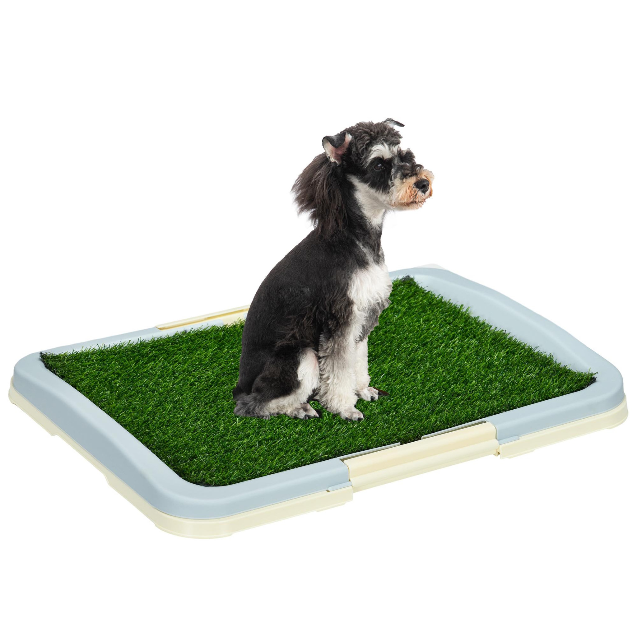 PAWHUT Litière gazon synthétique chien toilette portable à pelouse tiroir à déjection dim. 63l x 48l x 6h cm