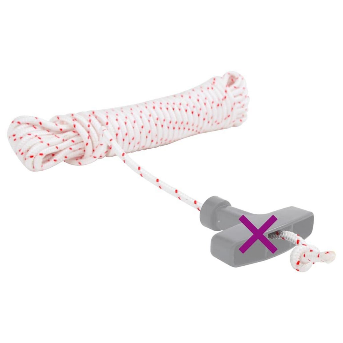 VIDAXL Cordon de demarrage a tirer blanc et rouge Ø5 mm 10 m nylon