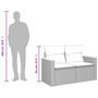 Voir la diapositive 6 : VIDAXL Canape de jardin 2 places avec coussins gris resine tressee