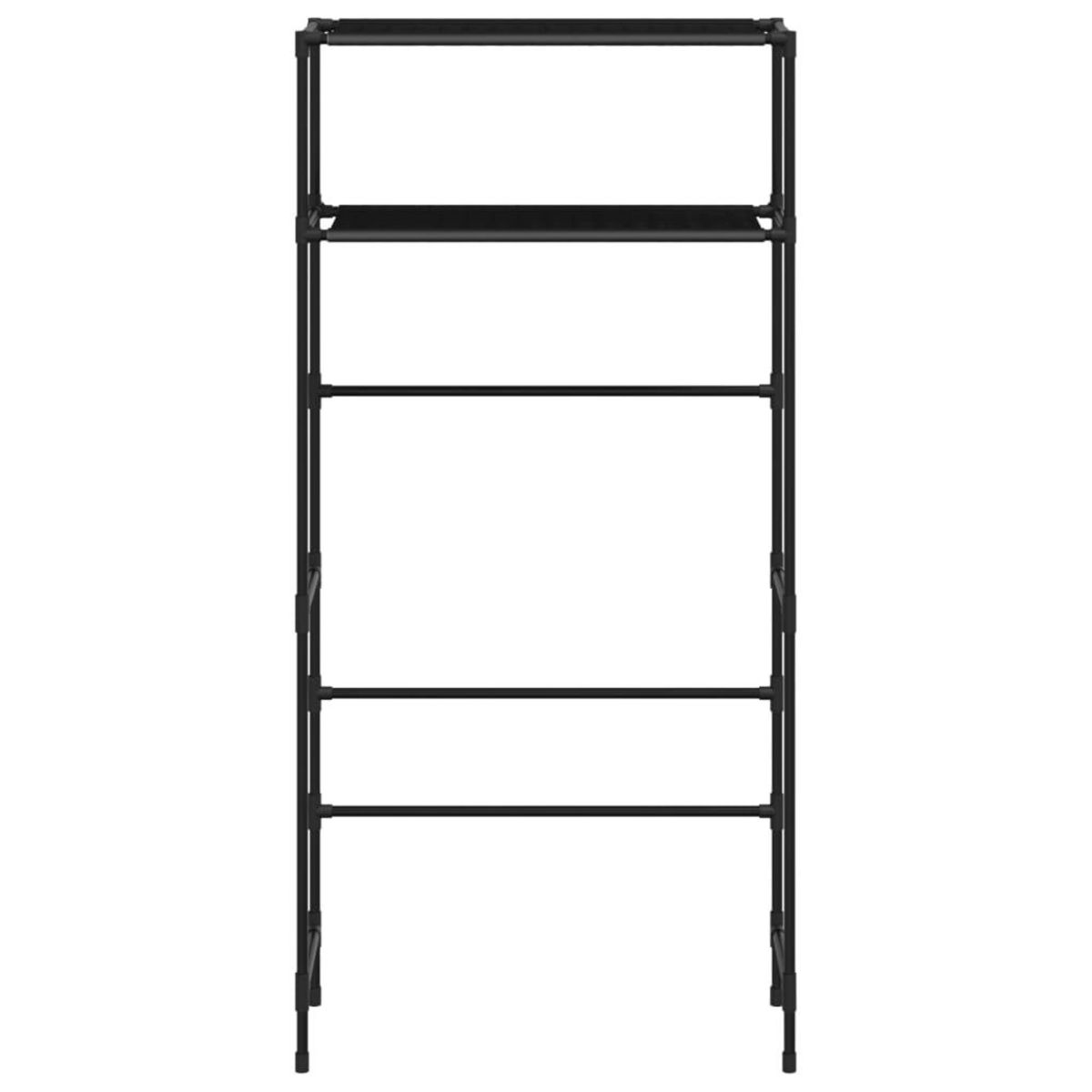 VIDAXL Support de rangement 2 niveaux sur la machine a laver Noir Fer