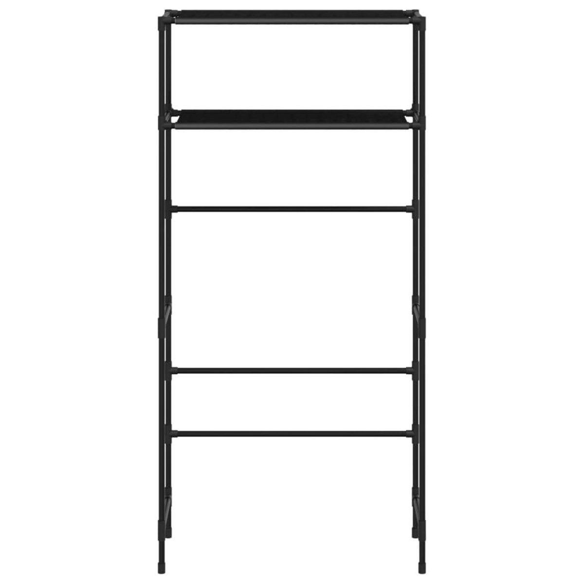 VIDAXL Support de rangement 2 niveaux sur la machine a laver Noir Fer