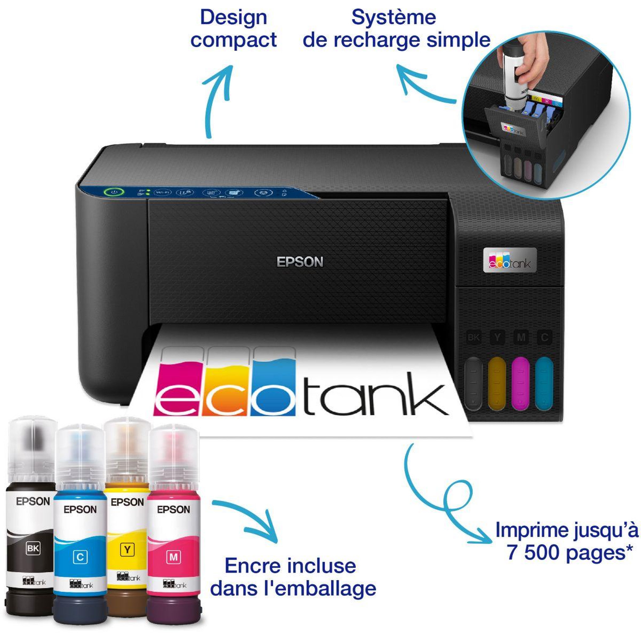 Voir la diapositive 2 : Epson Imprimante jet d'encre ecotank et-2862