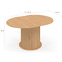Voir la diapositive 5 : ID MARKET Table à manger extensible ronde JULIETTE 4-8 personnes pied lattes avec rangement 110-150 cm