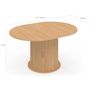 Voir la diapositive 5 : ID MARKET Table à manger extensible ronde JULIETTE 4-8 personnes pied lattes avec rangement 110-150 cm