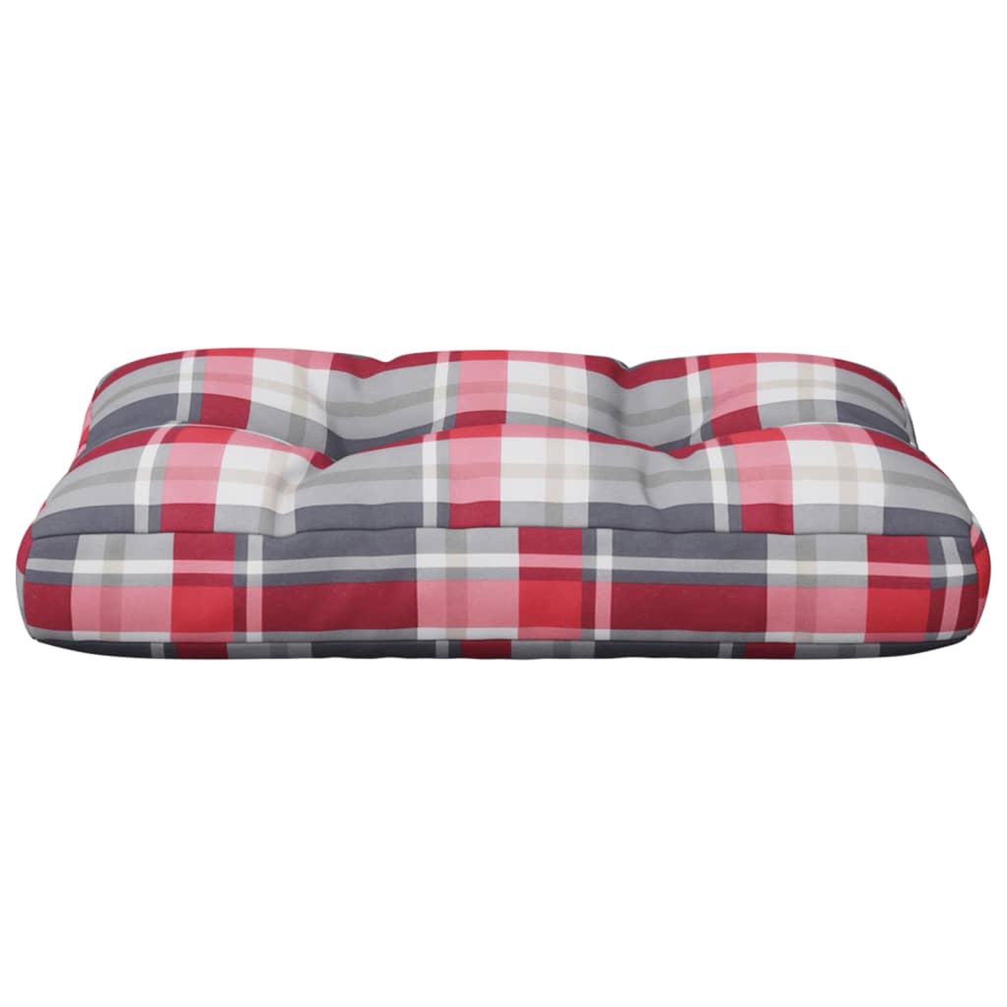 Voir la diapositive 5 : VIDAXL Coussin de palette motif a carreaux rouge 60x40x12 cm tissu