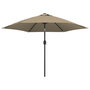 Voir la diapositive 2 : VIDAXL Parasol d'exterieur avec poteau en metal 300 cm Taupe