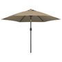 Voir la diapositive 2 : VIDAXL Parasol d'exterieur avec poteau en metal 300 cm Taupe