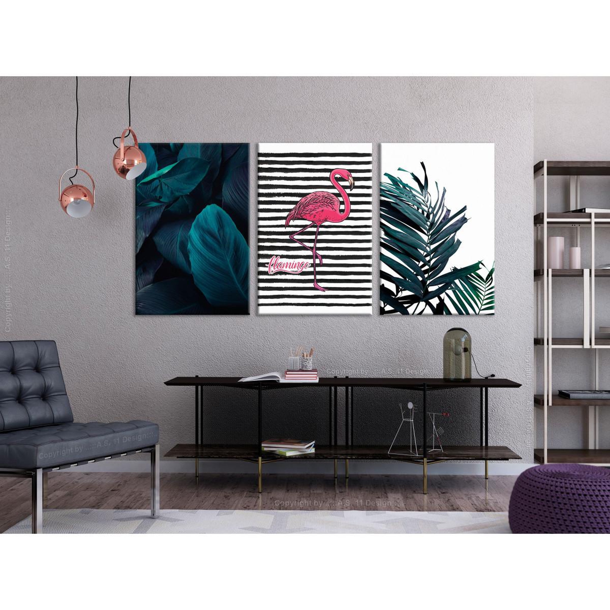 Voir la diapositive 2 : Paris Prix Tableau imprimé  call of nature 3 panneaux  60x120cm