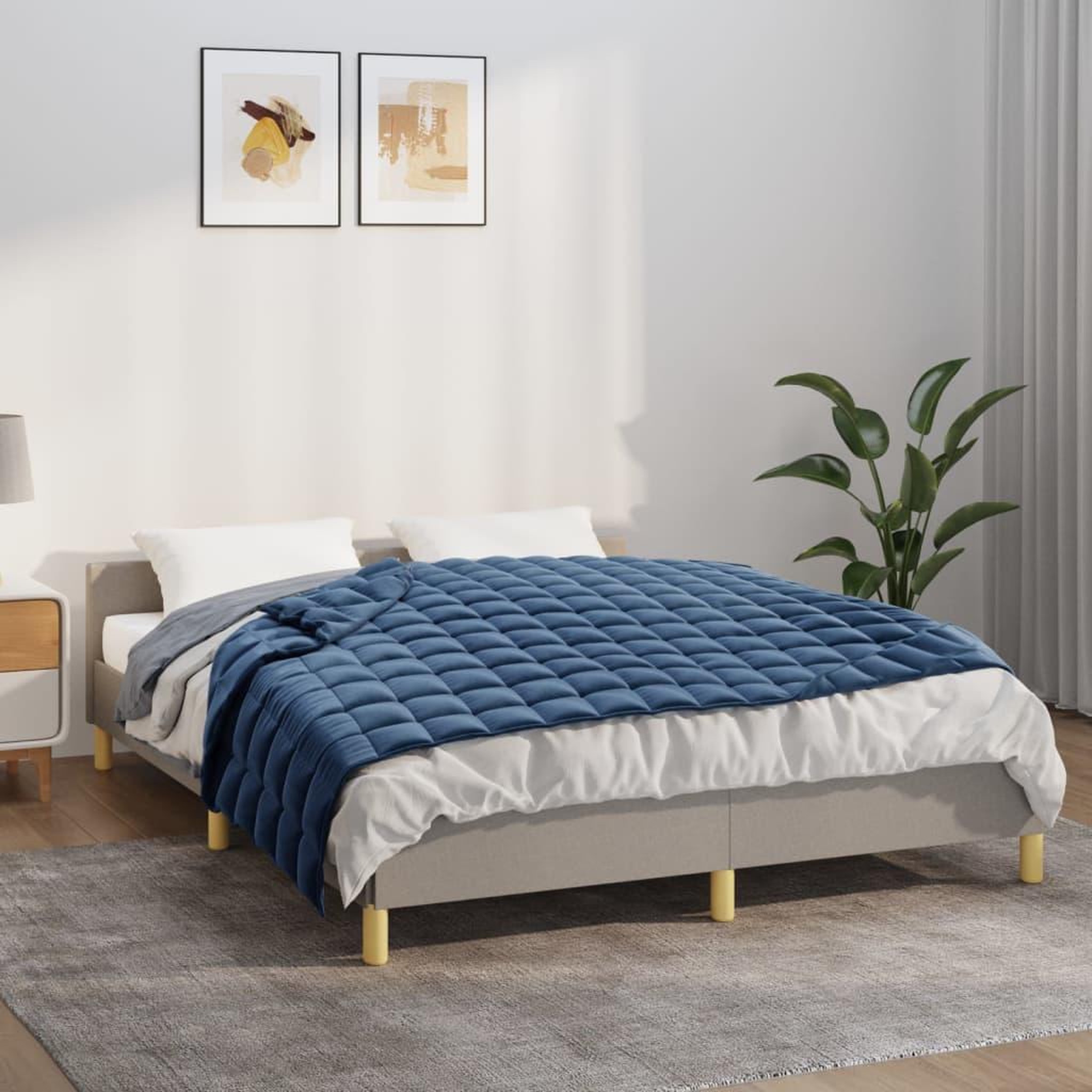 VIDAXL Couverture lestee Bleu 135x200 cm 6 kg Tissu