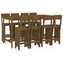Voir la diapositive 2 : VIDAXL Ensemble de bar de jardin 9 pcs marron miel bois de pin massif