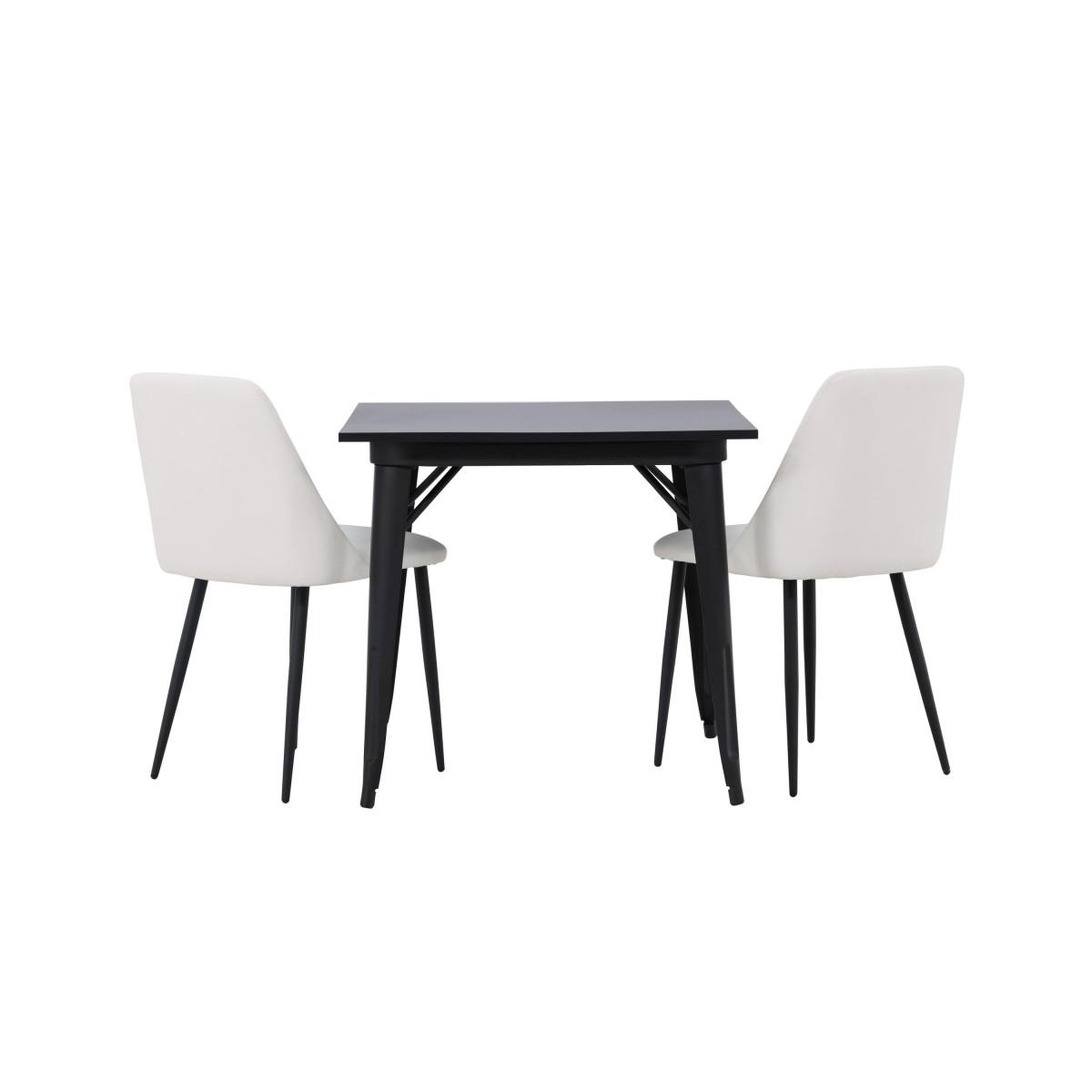 Voir la diapositive 5 : Paris Prix Ensemble table à manger & 2 chaises  tempe & night  80cm noir & blanc
