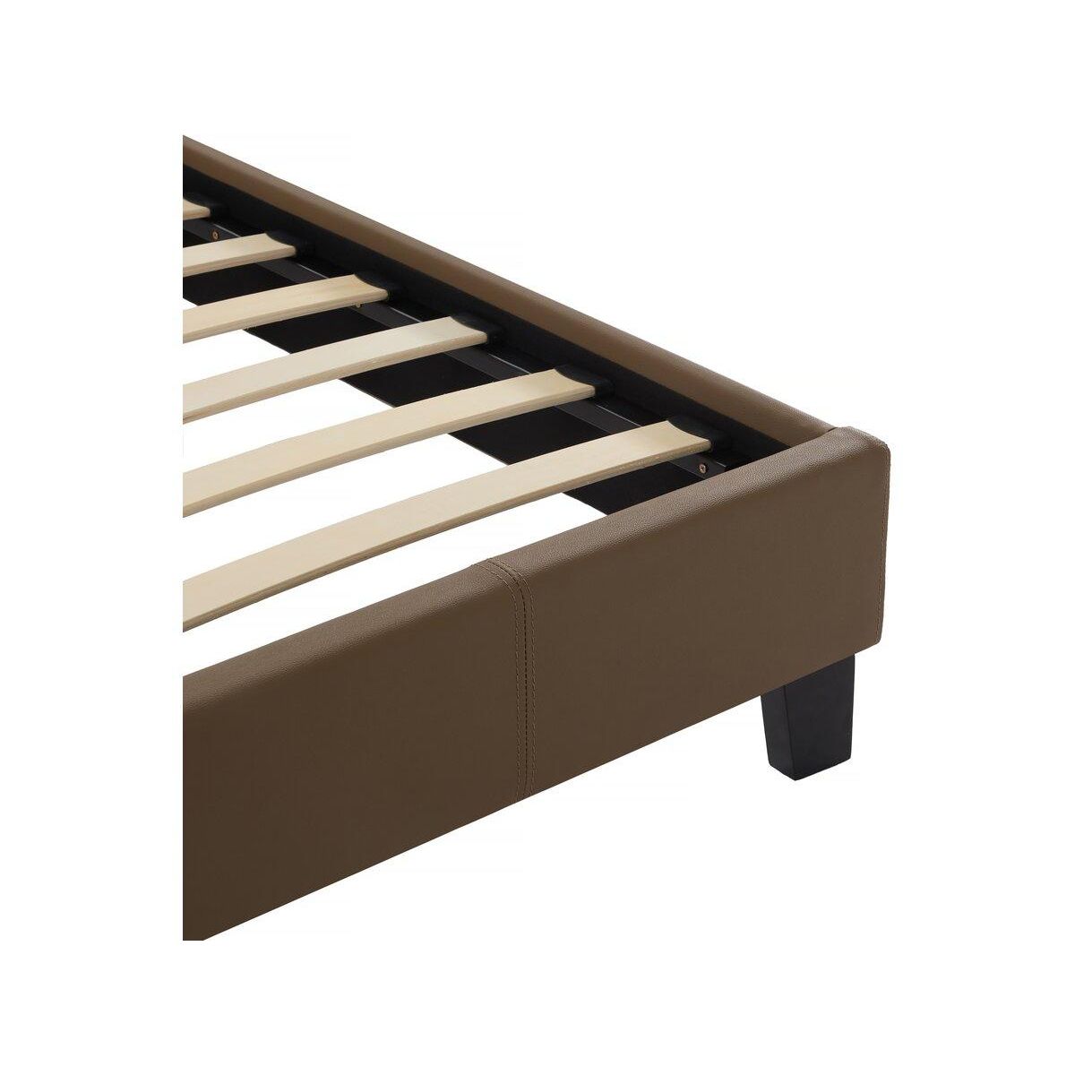 Habitat et Jardin Lit LED  Maria  - 140 x 190 cm - Taupe