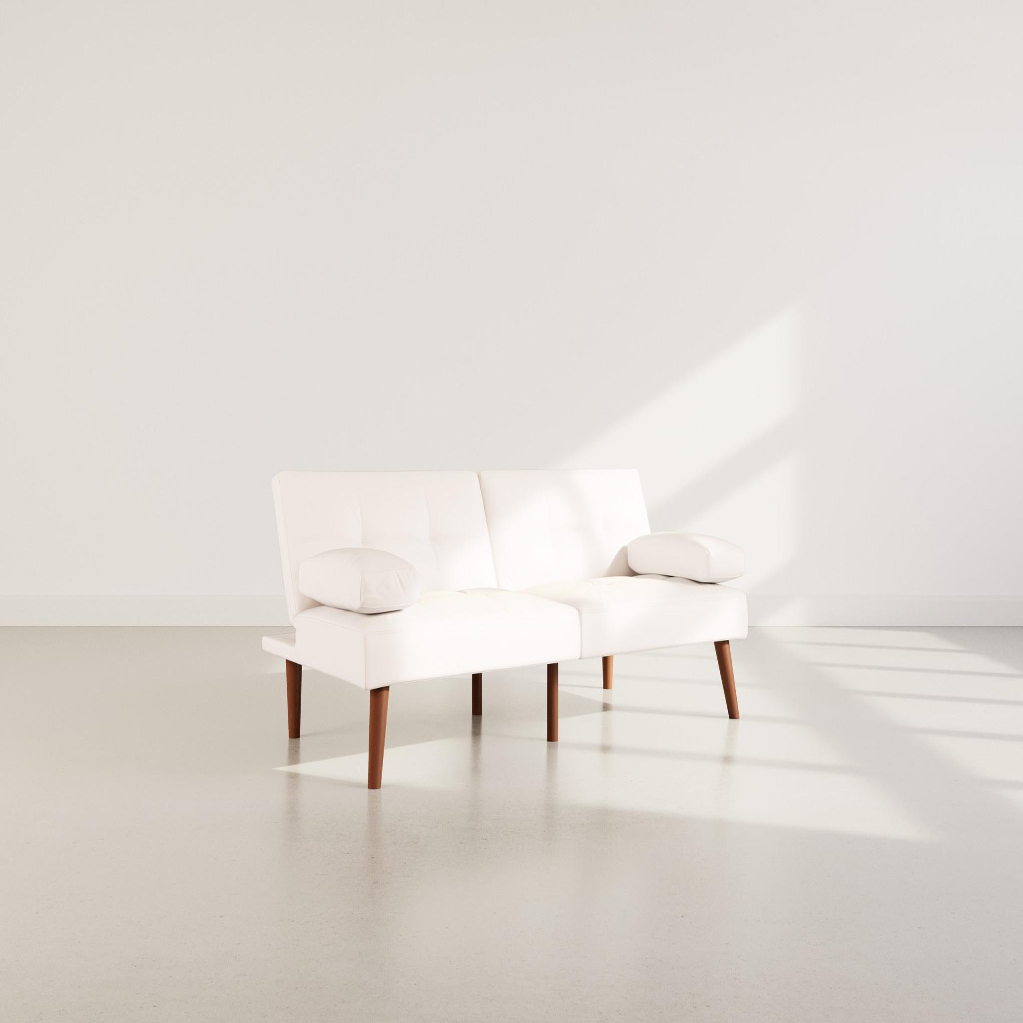 BEST MOBILIER Philae - canapé convertible clic-clac 2 places - en simili. Coloris disponibles : Marron, Noir, Gris