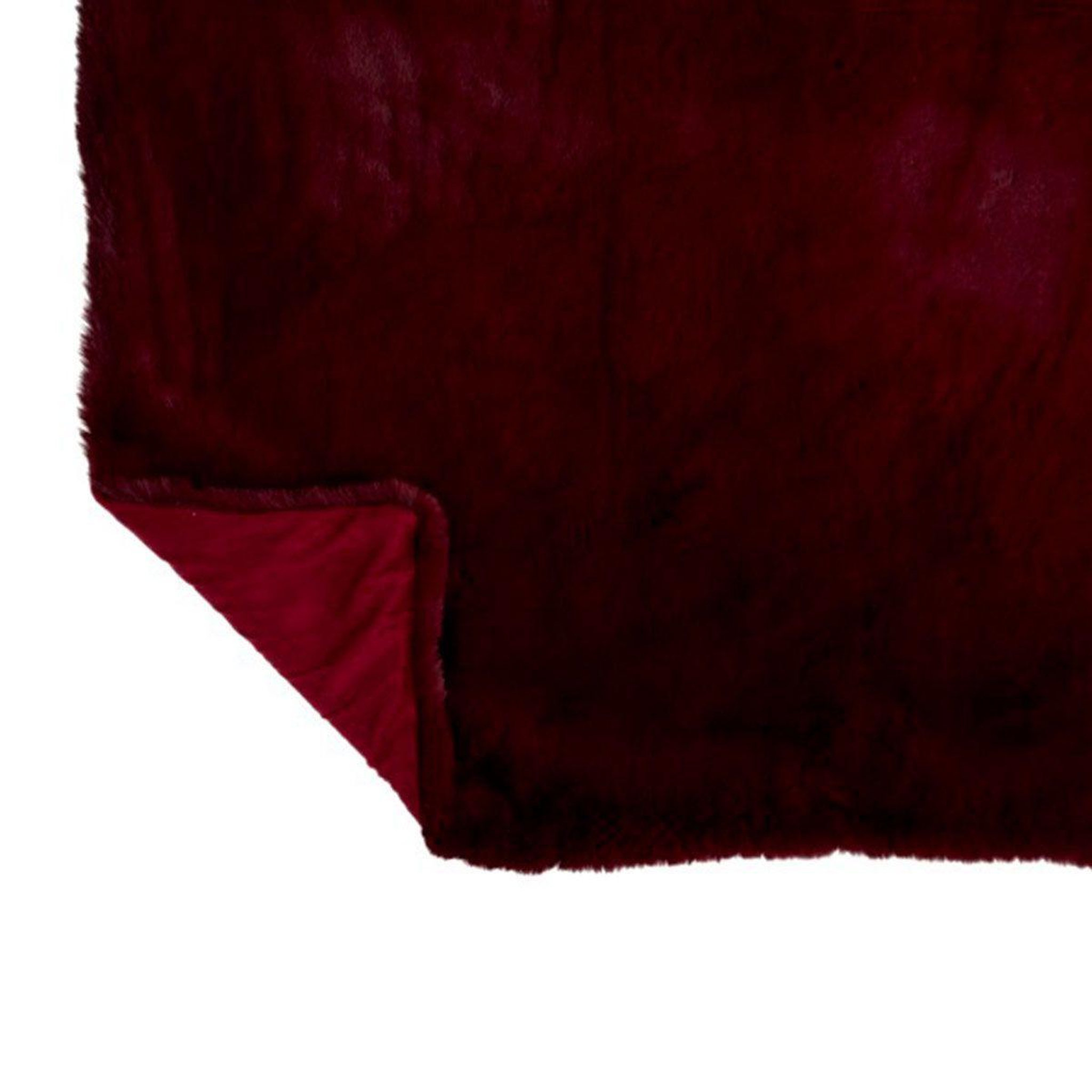 Voir la diapositive 4 : J-LINE Plaid imitation fourrure  cutie  130x180cm bordeaux