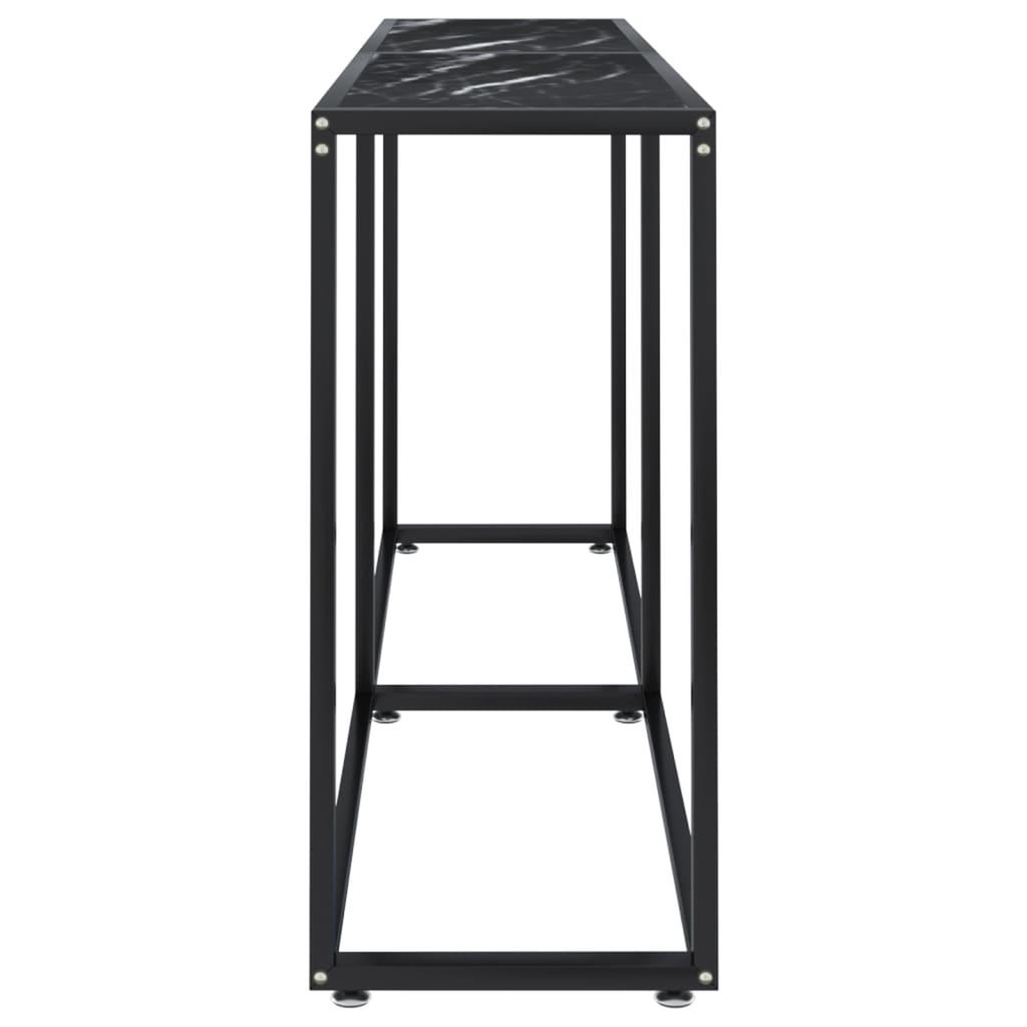 Voir la diapositive 4 : VIDAXL Table console Marbre noir 160x35x75,5 cm Verre trempe