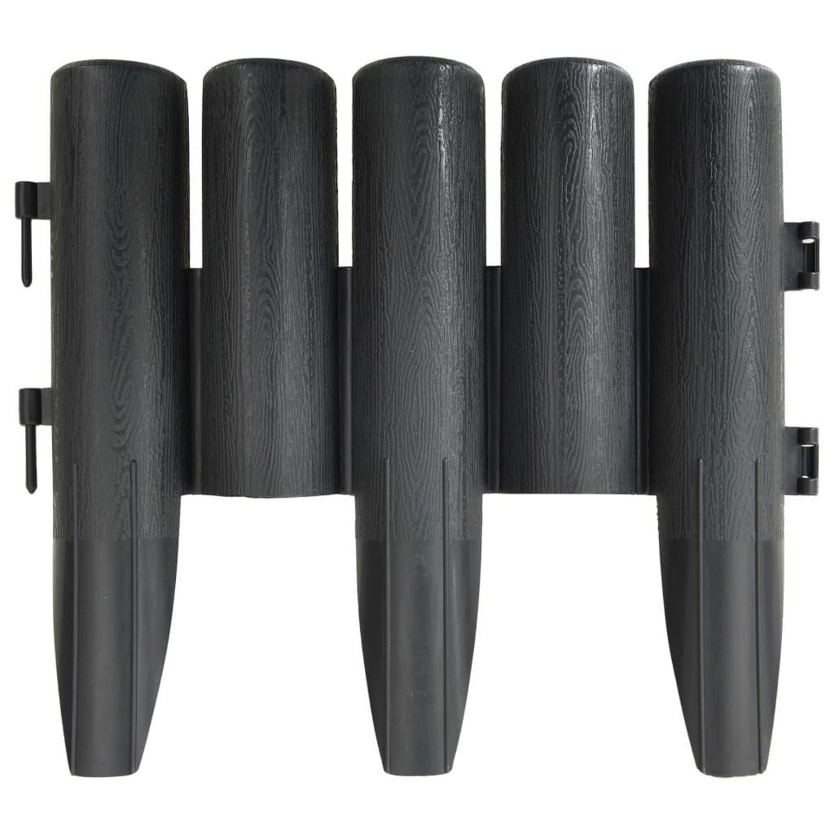 VIDAXL Bordures de pelouse 36 pcs Anthracite 10 m PP