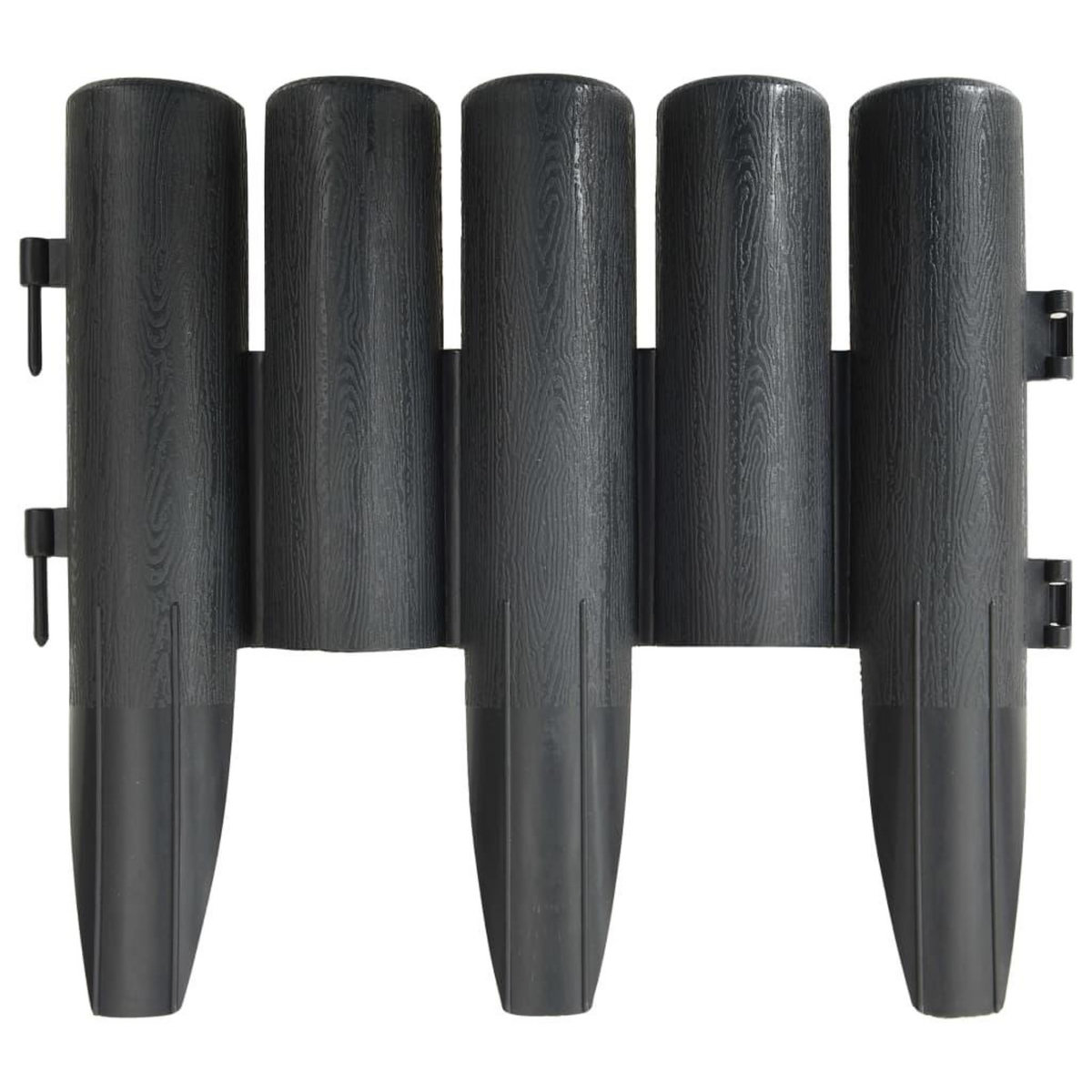 VIDAXL Bordures de pelouse 36 pcs Anthracite 10 m PP