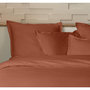 Voir la diapositive 2 : Home collection Parure de couette 3pcs 260x240cm 100%percale de coton 80 fils/cm2-uni terracota